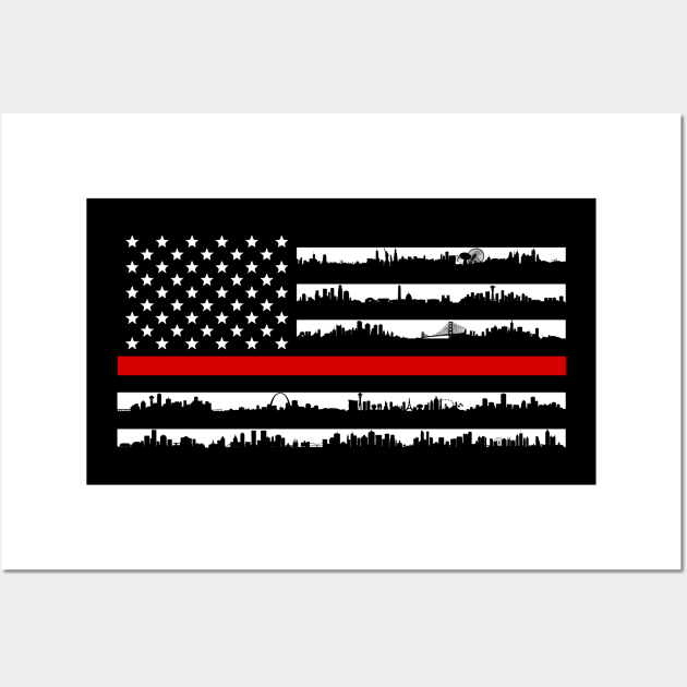 American Fire - Support for Fire Department Wall Art by SeaStories